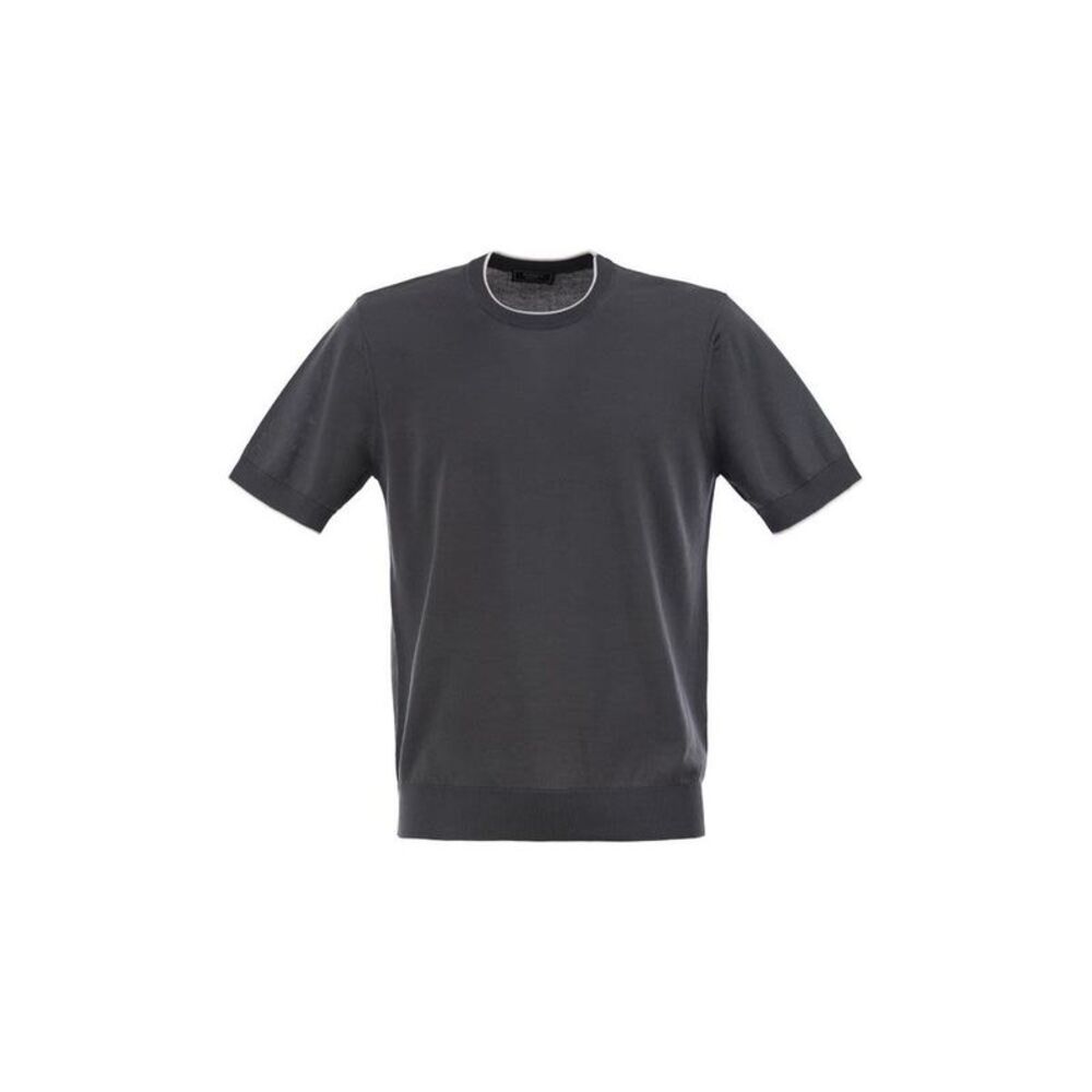 PESERICO Men's Crew Neck Short Sleeve Knit T-Shirt Men AVIO T-Shirts